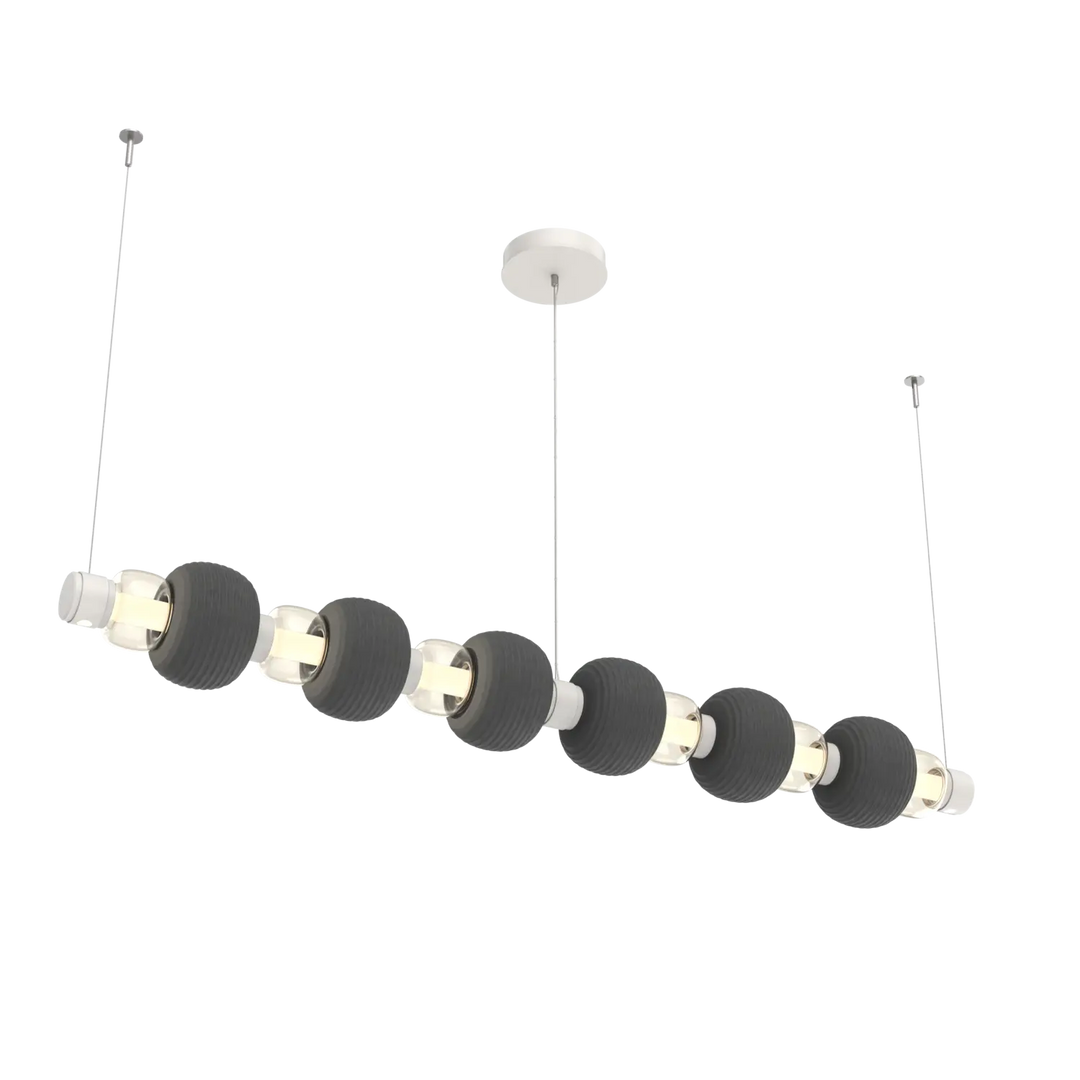 Hammerton Studio Torno Mandrel Linear Chandelier Salt White / Large / Amber / Charcoal Ceramic