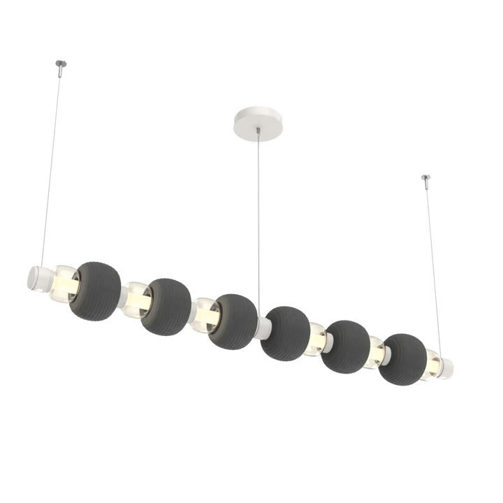 Hammerton Studio Torno Mandrel Linear Chandelier Salt White / Large / Amber / Charcoal Ceramic