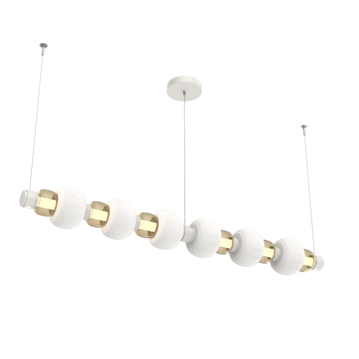 Hammerton Studio Torno Mandrel Linear Chandelier Salt White / Large / Bronze / Chalk Ceramic