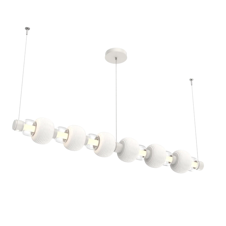 Hammerton Studio Torno Mandrel Linear Chandelier Salt White / Large / Clear / Chalk Ceramic