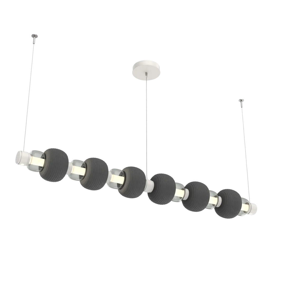 Hammerton Studio Torno Mandrel Linear Chandelier Salt White / Large / Smoke / Charcoal Ceramic