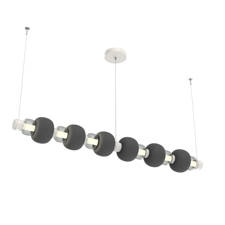 Hammerton Studio Torno Mandrel Linear Chandelier Salt White / Large / Smoke / Charcoal Ceramic