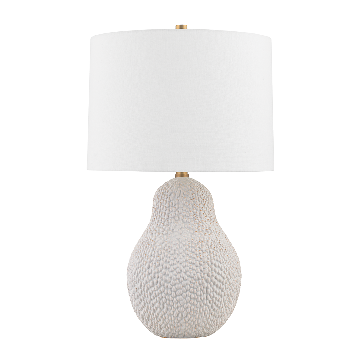 Troy Lighting CRATER Table Lamp Table Lamp Troy Lighting PATINA BRASS/CERAMIC SATIN WHITE GOLD 16x16x25.5 
