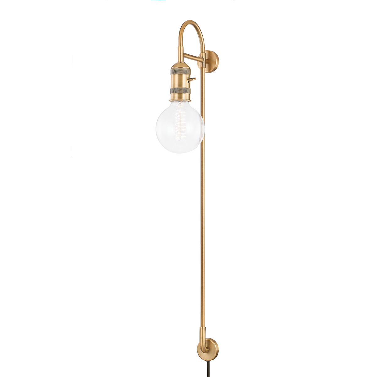 Troy Lighting Dean Plug-in Sconce Plug-in Sconce Troy Lighting PATINA BRASS 5x5x35.5 