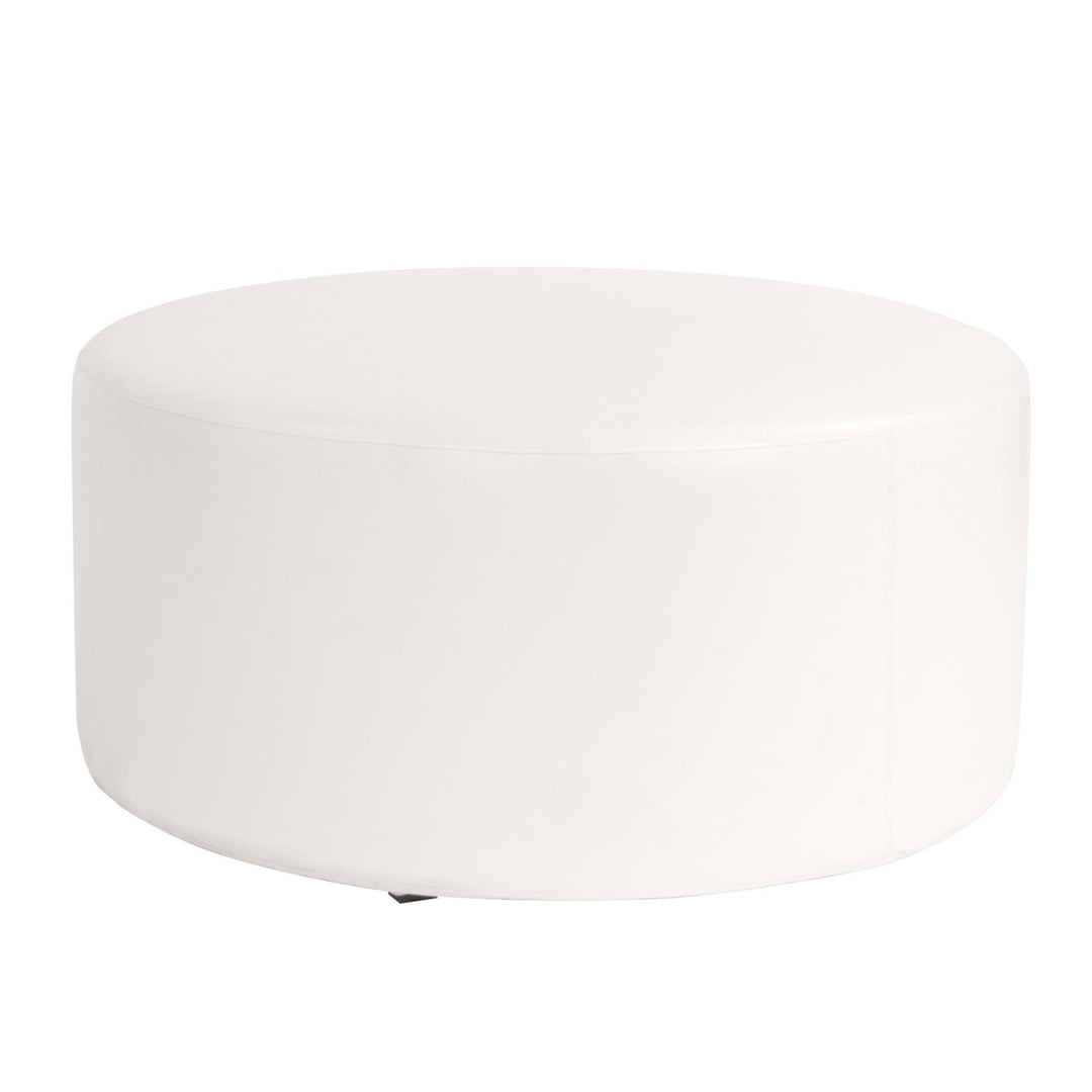 Howard Elliott Collection Universal Round Ottoman Atlantis White