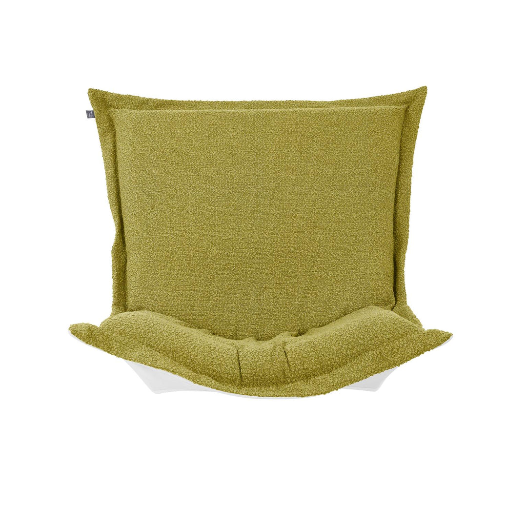 Howard Elliott Collection Patio Scroll Puff Chair Cover & Cushion, Alicante Moss Outdoor Living Howard Elliott Collection   