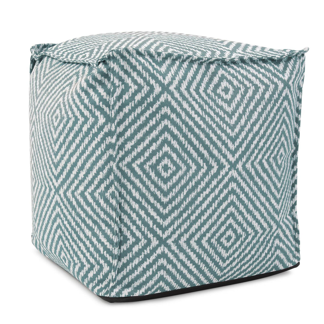 Howard Elliott Collection Outdoor Square Pouf Helm Teal