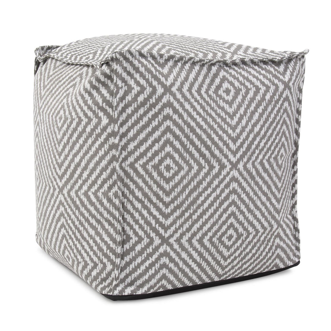 Howard Elliott Collection Outdoor Square Pouf Helm Pewter