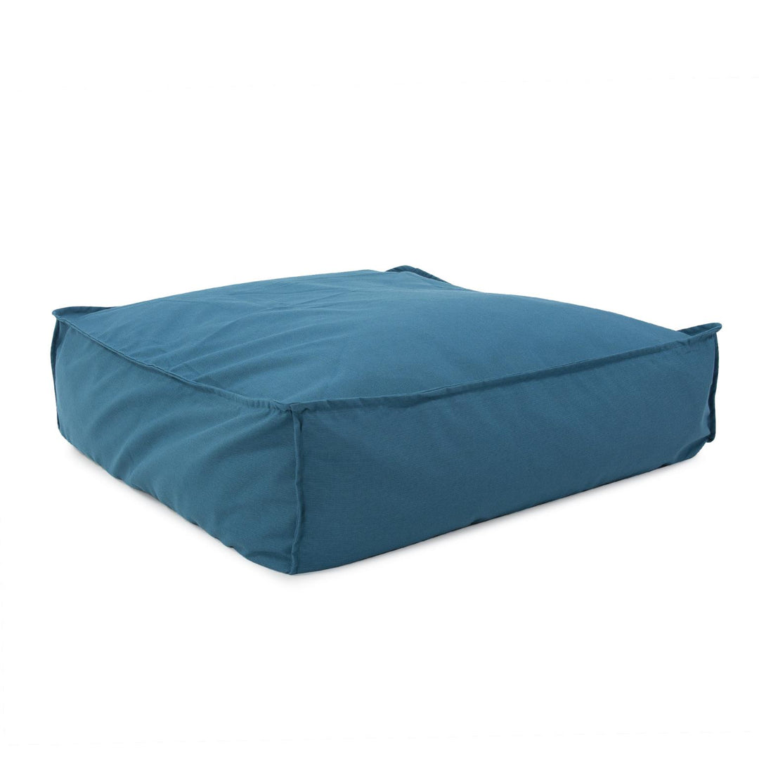 Howard Elliott Collection Outdoor Square Floor Pouf, Seascape Turquoise