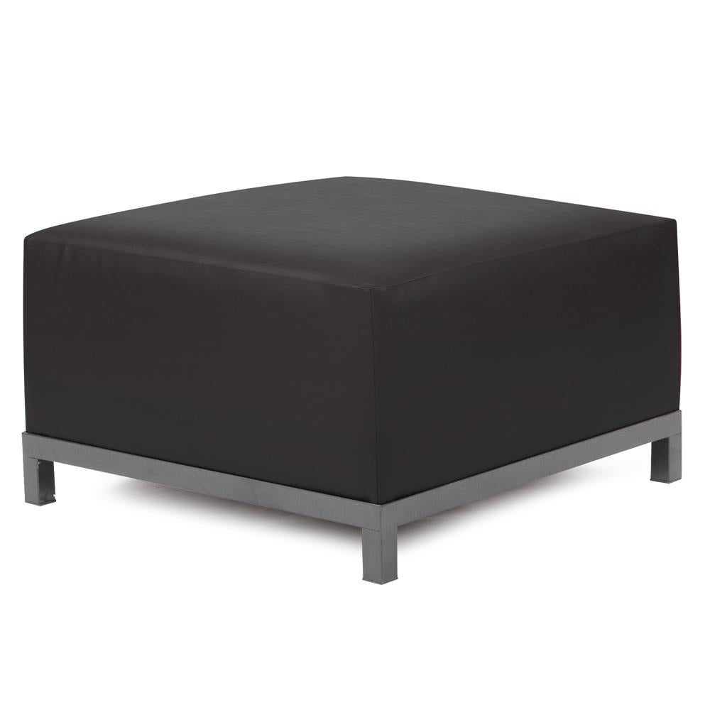 Howard Elliott Collection Axis Ottoman Atlantis Black Slipcover (Cover Only)