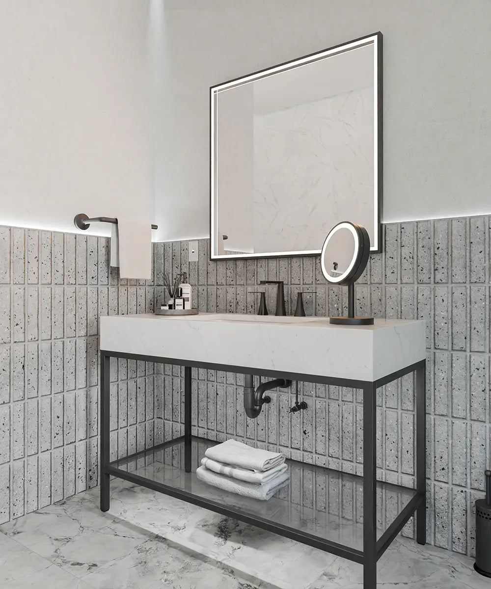 Electric Mirror Radiance frame-lit LED mirror Matte Black BK05