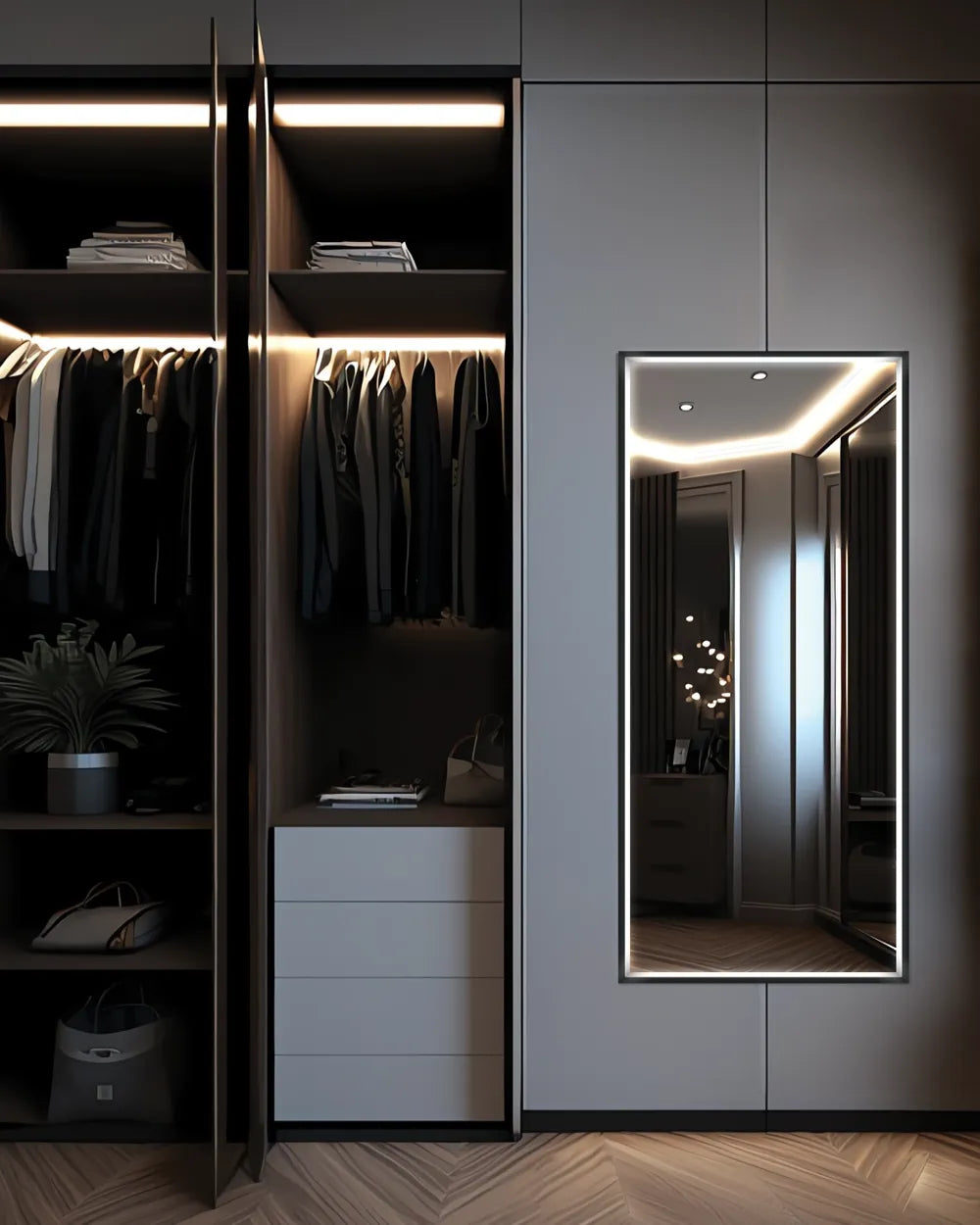 Electric Mirror Radiance frame-lit wardrobe mirror RAD3-2660