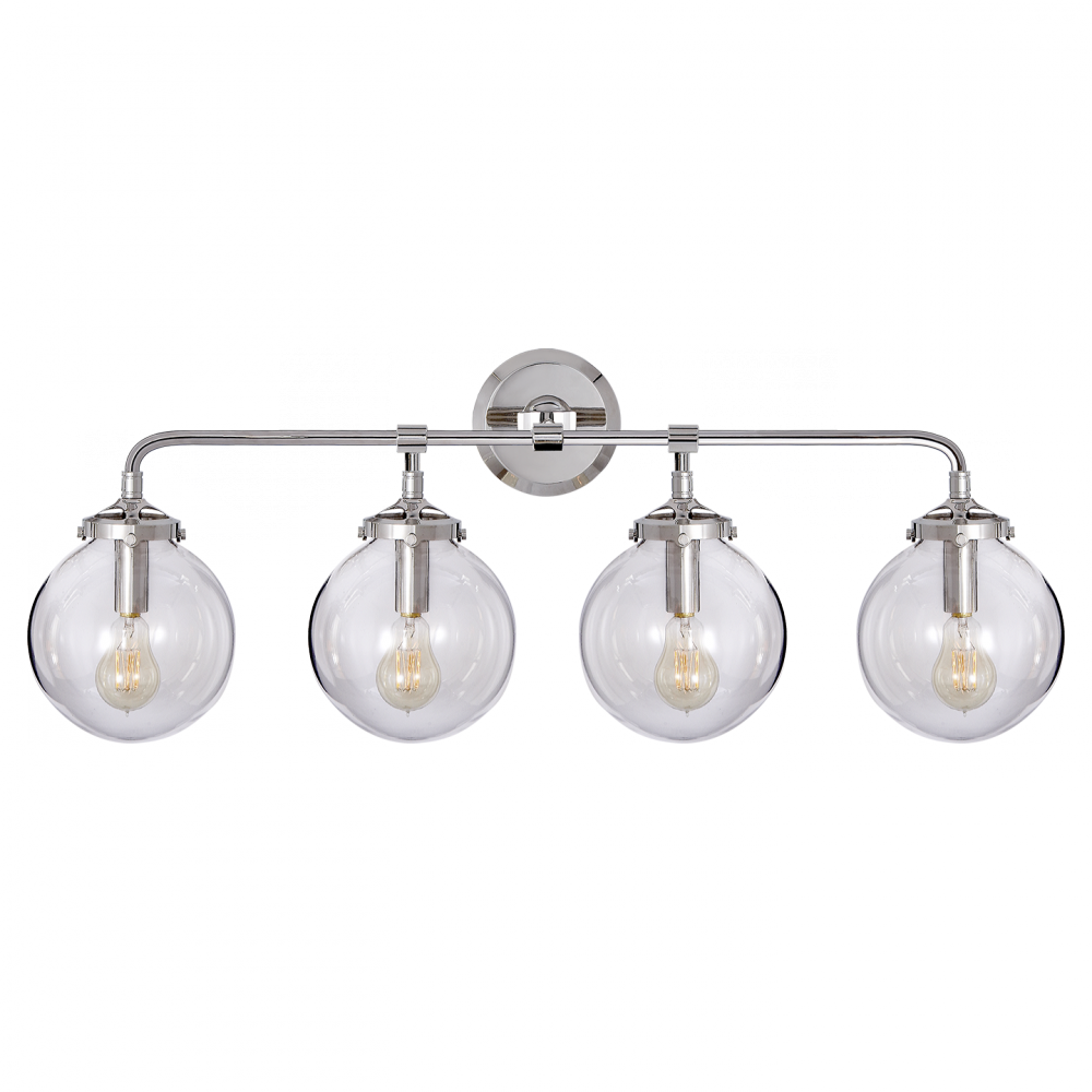 Visual Comfort Signature S 2025PN-CG Bistro 4-Light Bath Sconce | Polished Nickel