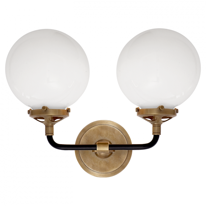 Visual Comfort & Co. Bistro Double Light Curved Sconce Wall Sconces Visual Comfort & Co.   