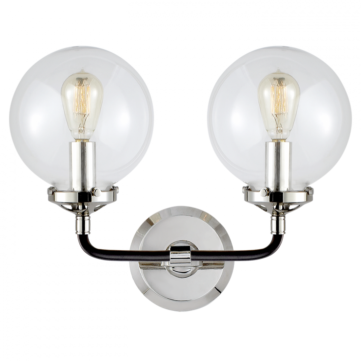 Visual Comfort & Co. Bistro Double Light Curved Sconce Wall Sconces Visual Comfort & Co.   