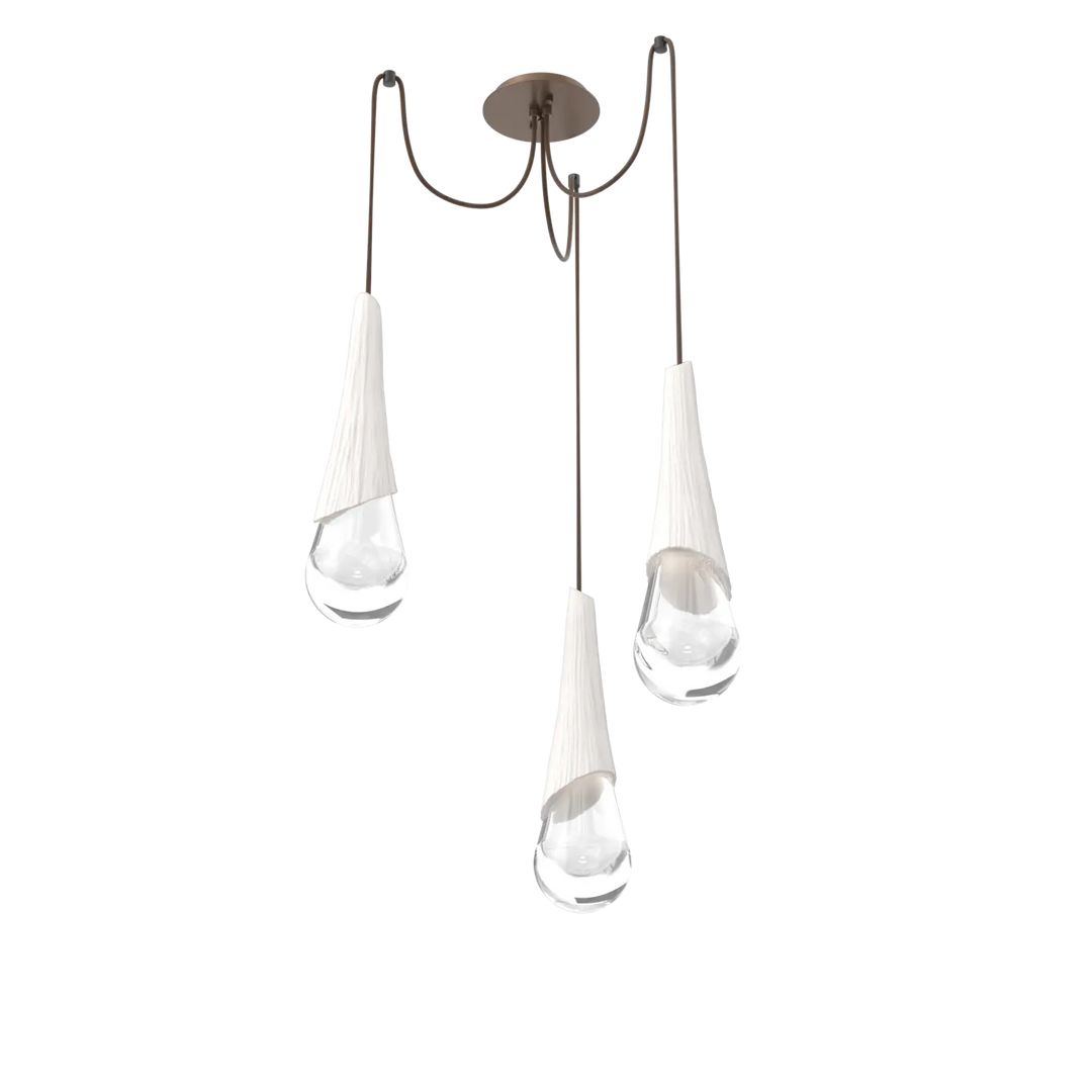Hammerton Studio Hailstone Swag Chandelier Burnished Bronze / 3-Piece / Chalk Ceramic