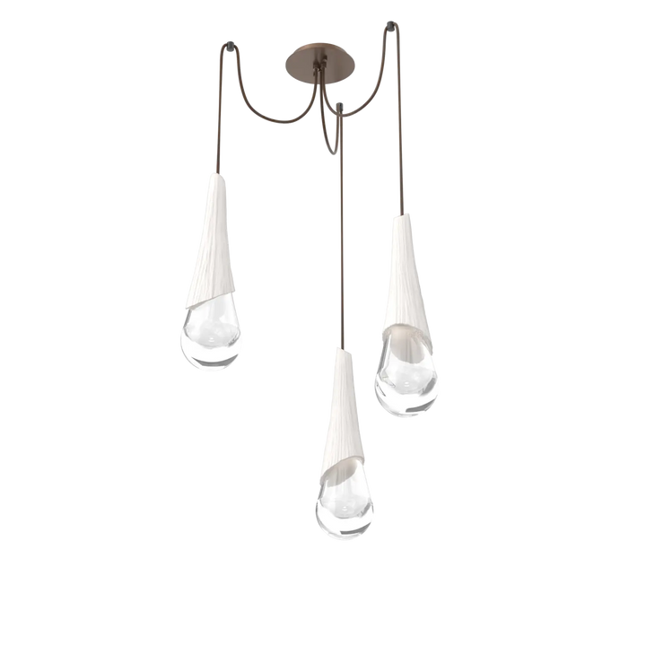 Hammerton Studio Hailstone Swag Chandelier Burnished Bronze / 3-Piece / Chalk Ceramic
