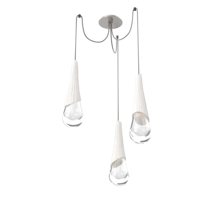 Hammerton Studio Hailstone Swag Chandelier Beige Silver / 3-Piece / Chalk Ceramic