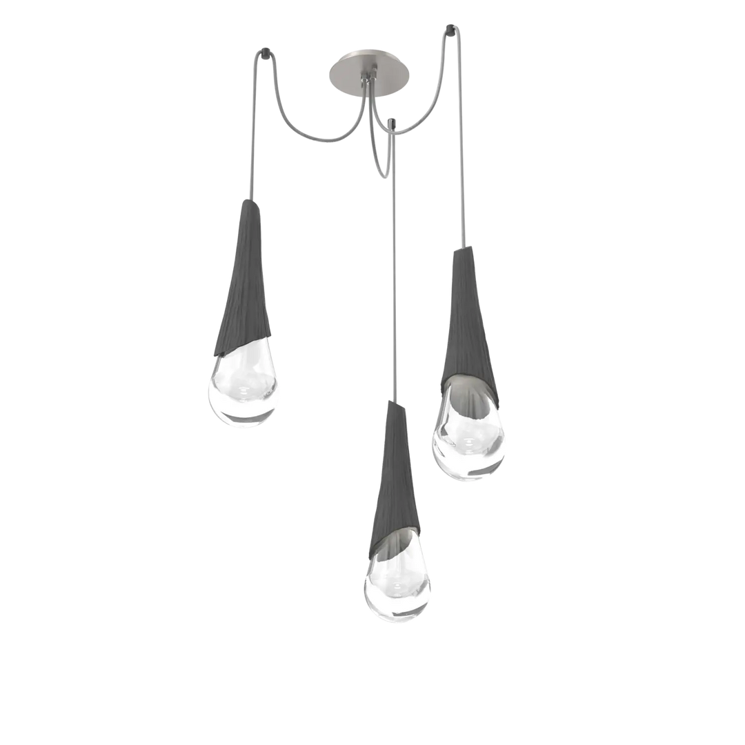Hammerton Studio Hailstone Swag Chandelier Beige Silver / 3-Piece / Charcoal Ceramic
