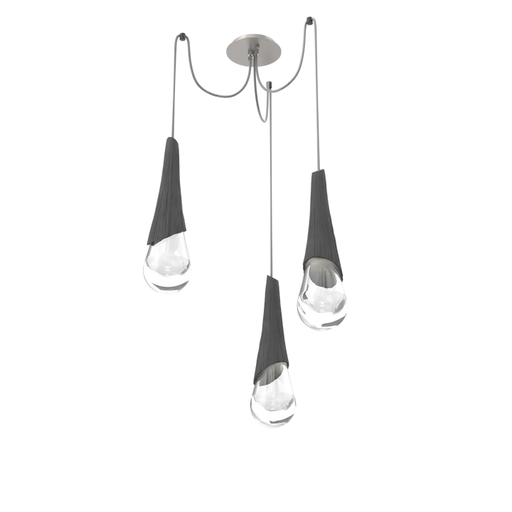 Hammerton Studio Hailstone Swag Chandelier Beige Silver / 3-Piece / Charcoal Ceramic