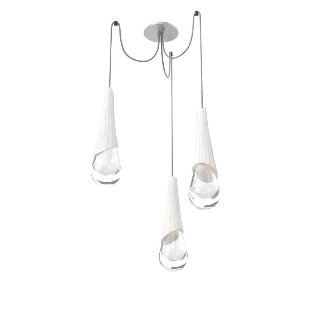 Hammerton Studio Hailstone Swag Chandelier Classic Silver / 3-Piece / Chalk Ceramic