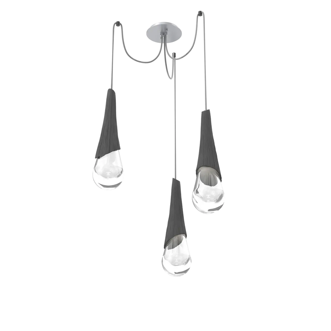 Hammerton Studio Hailstone Swag Chandelier Classic Silver / 3-Piece / Charcoal Ceramic