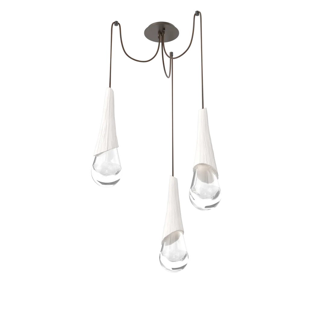 Hammerton Studio Hailstone Swag Chandelier Flat Bronze / 3-Piece / Chalk Ceramic