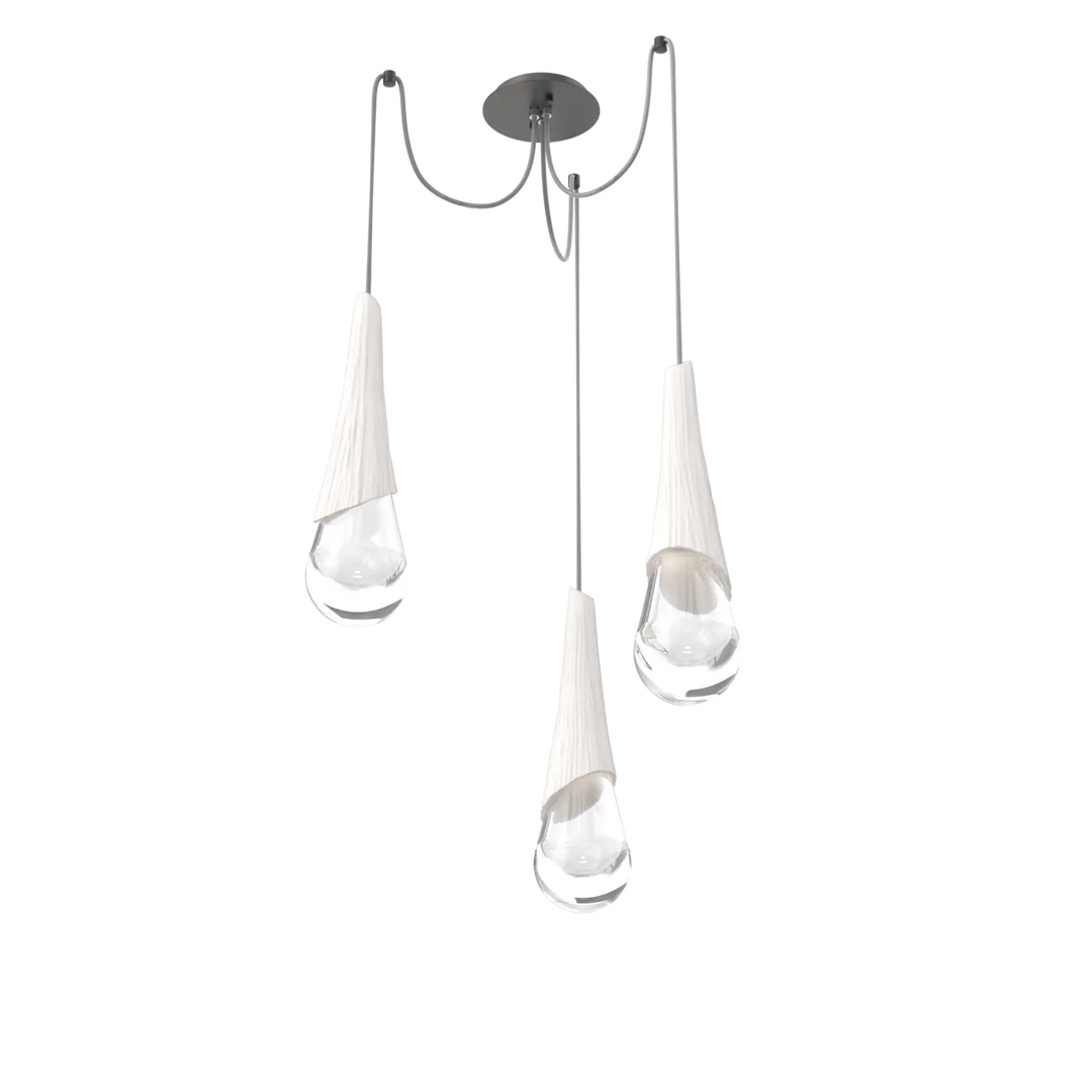 Hammerton Studio Hailstone Swag Chandelier Graphite / 3-Piece / Chalk Ceramic