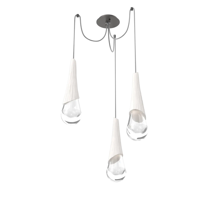 Hammerton Studio Hailstone Swag Chandelier Graphite / 3-Piece / Chalk Ceramic