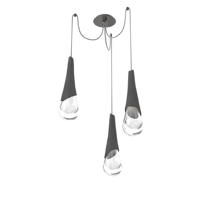 Hammerton Studio Hailstone Swag Chandelier Graphite / 3-Piece / Charcoal Ceramic