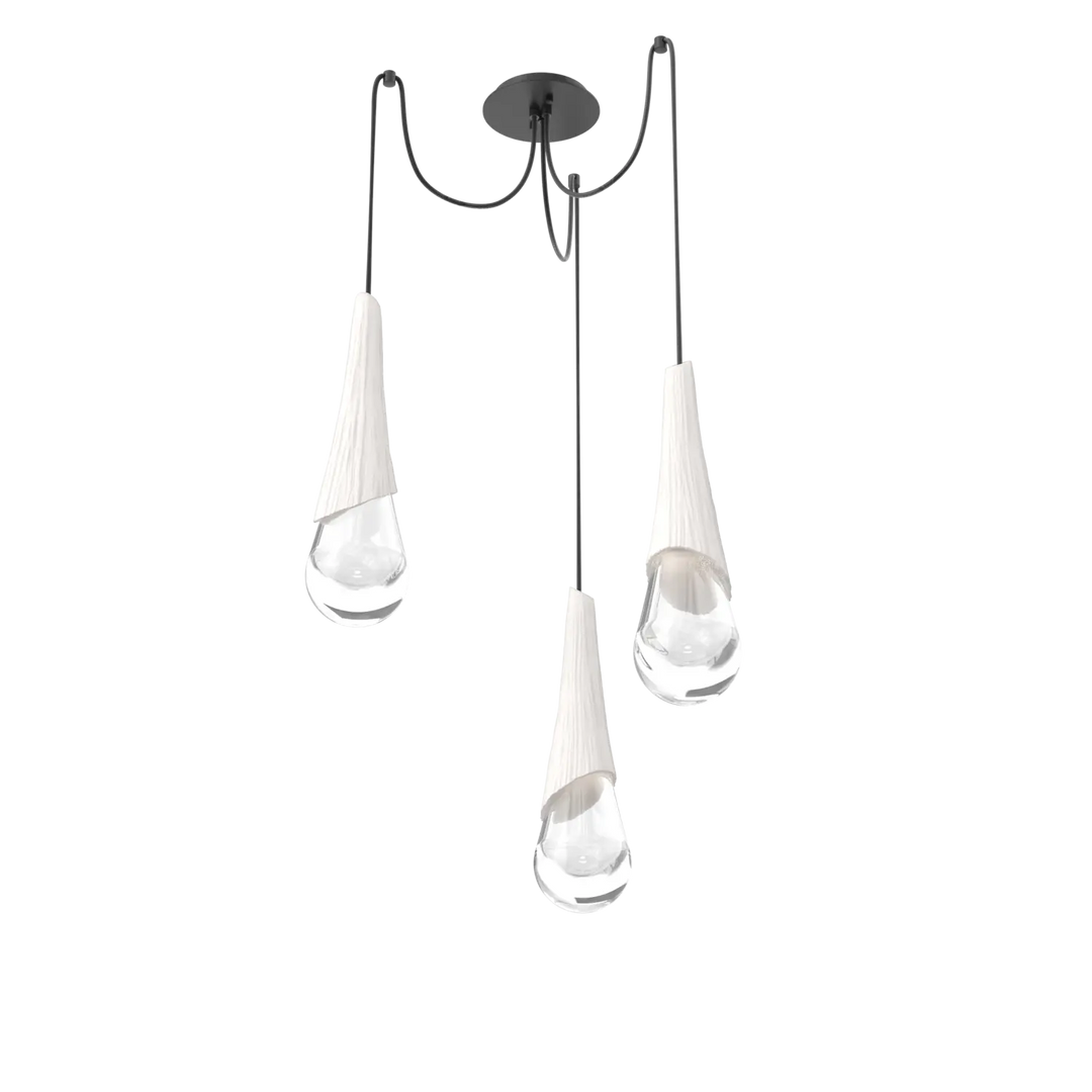 Hammerton Studio Hailstone Swag Chandelier Matte Black / 3-Piece / Chalk Ceramic