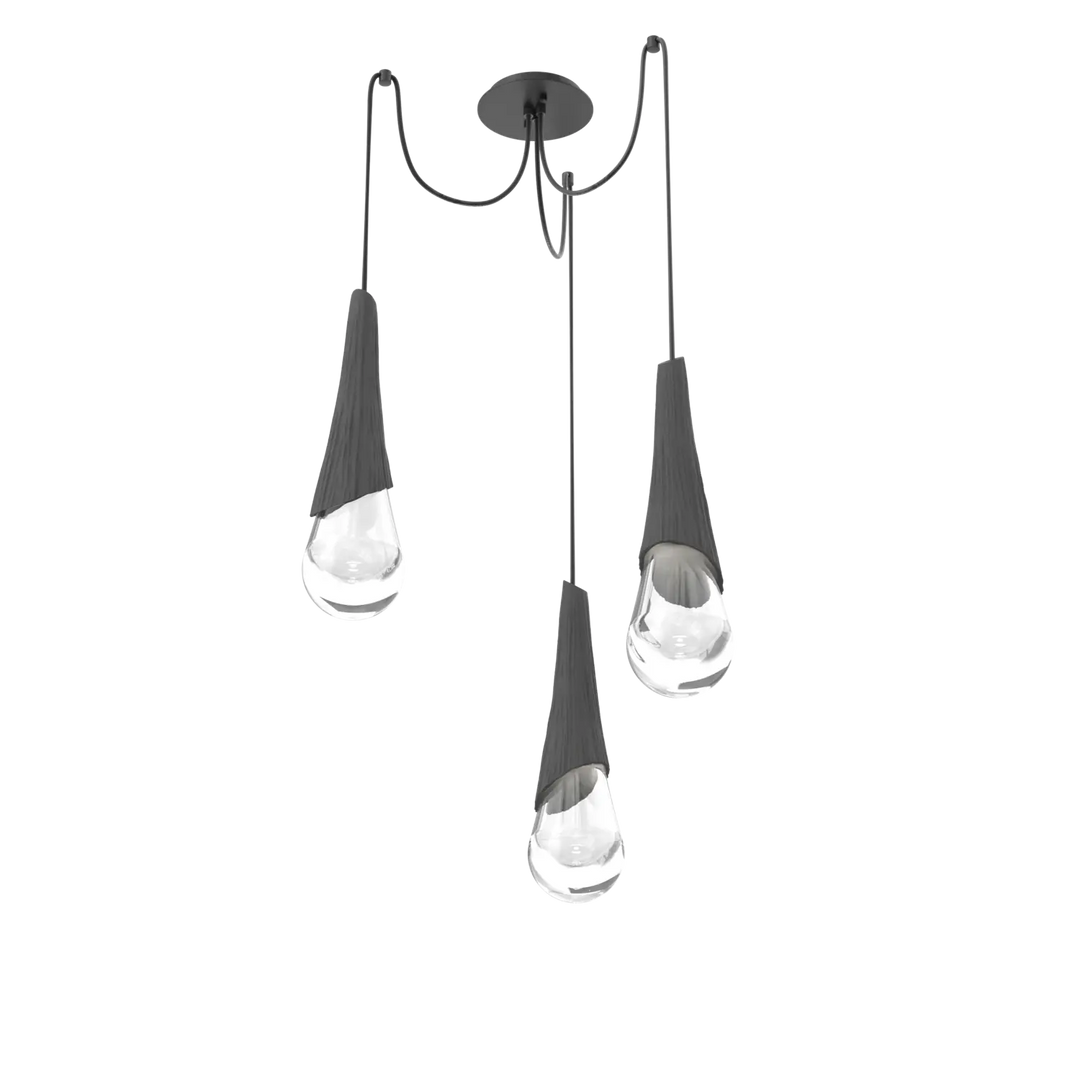 Hammerton Studio Hailstone Swag Chandelier Matte Black / 3-Piece / Charcoal Ceramic