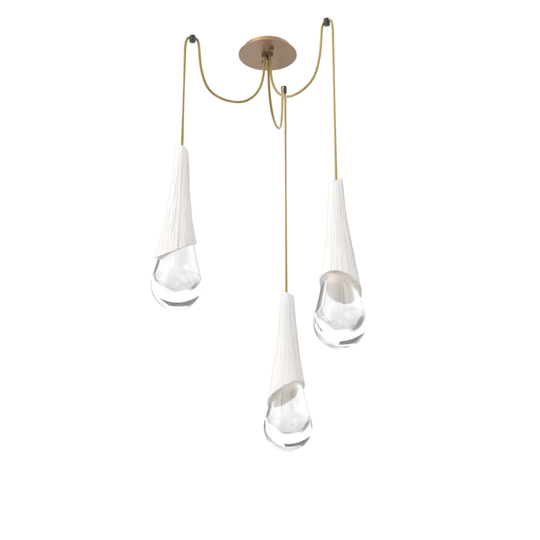 Hammerton Studio Hailstone Swag Chandelier Novel Brass / 3-Piece / Chalk Ceramic