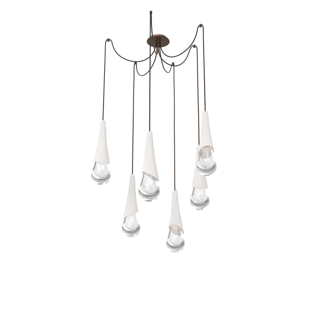 Hammerton Studio Hailstone Swag Chandelier Burnished Bronze / 6-Piece / Chalk Ceramic