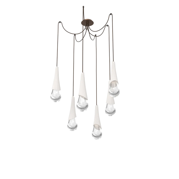 Hammerton Studio Hailstone Swag Chandelier Burnished Bronze / 6-Piece / Chalk Ceramic