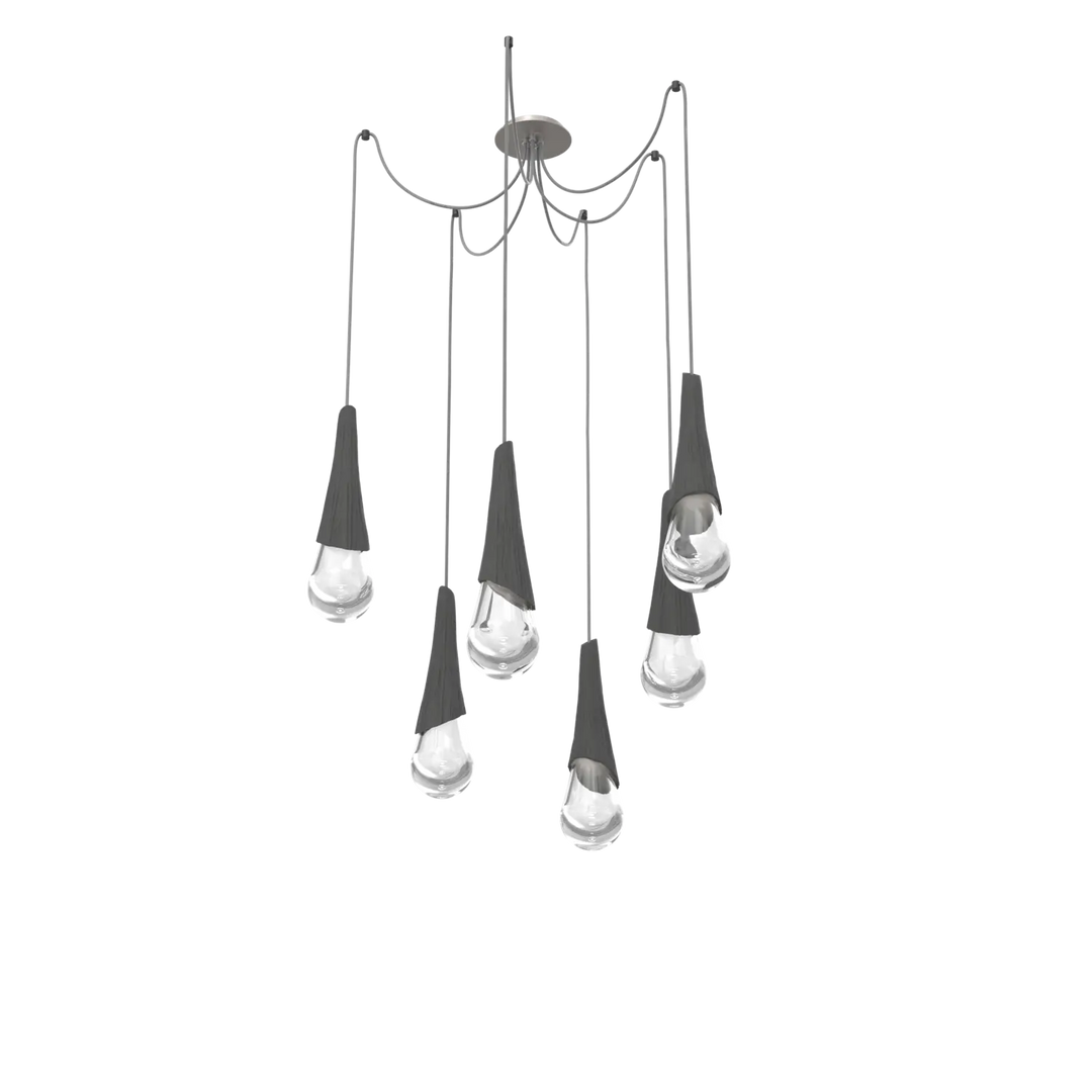Hammerton Studio Hailstone Swag Chandelier Beige Silver / 6-Piece / Charcoal Ceramic