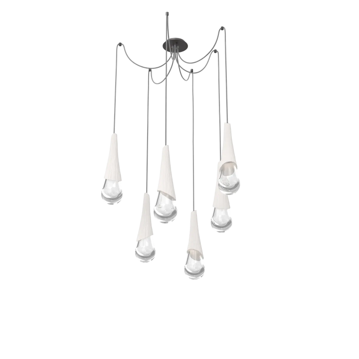 Hammerton Studio Hailstone Swag Chandelier Graphite / 6-Piece / Chalk Ceramic