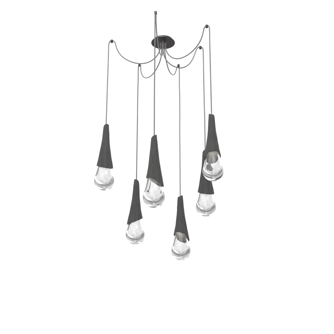 Hammerton Studio Hailstone Swag Chandelier Graphite / 6-Piece / Charcoal Ceramic