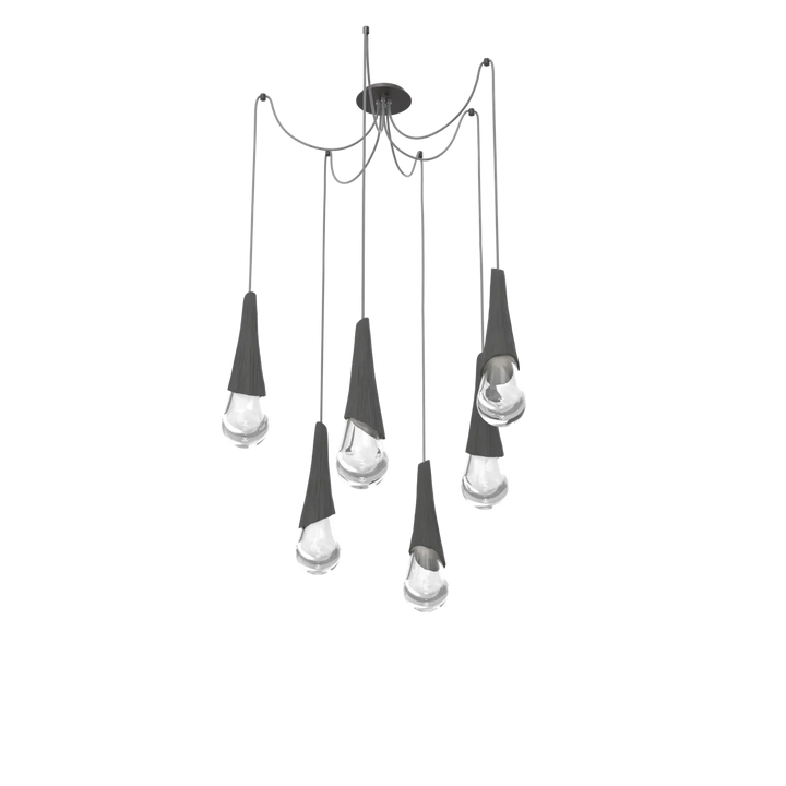 Hammerton Studio Hailstone Swag Chandelier Graphite / 6-Piece / Charcoal Ceramic