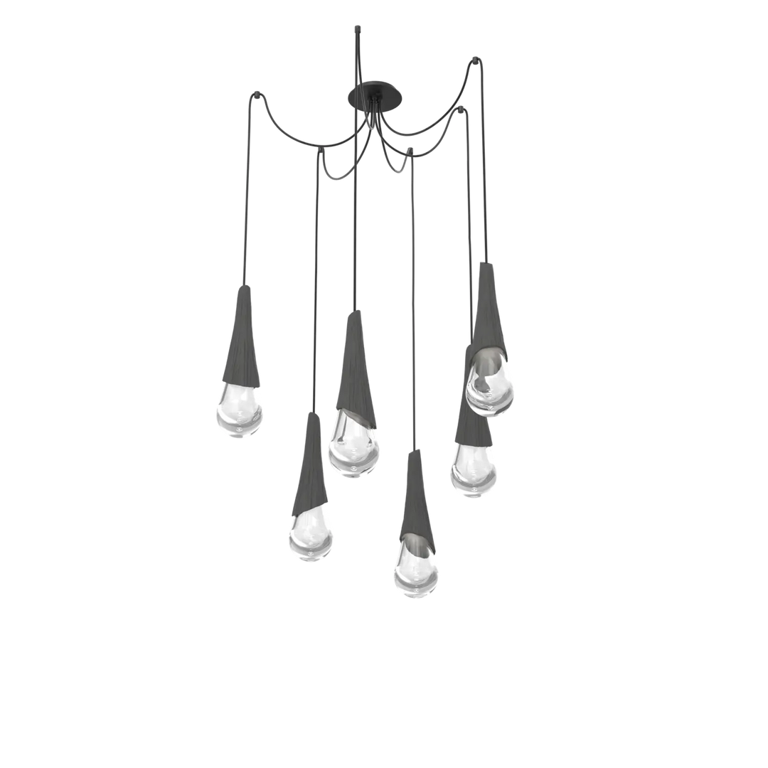 Hammerton Studio Hailstone Swag Chandelier Matte Black / 6-Piece / Charcoal Ceramic
