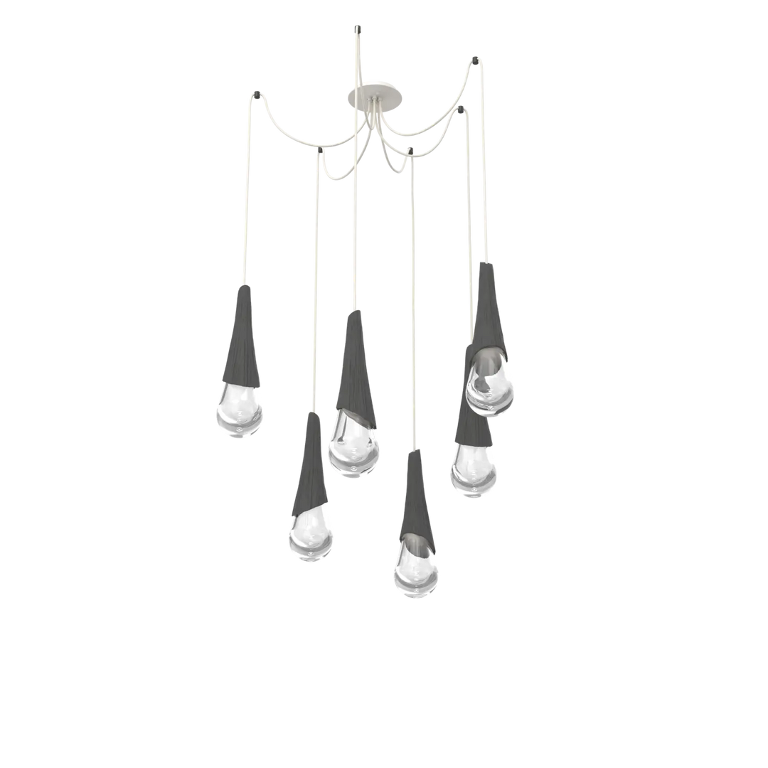 Hammerton Studio Hailstone Swag Chandelier Salt White / 6-Piece / Charcoal Ceramic