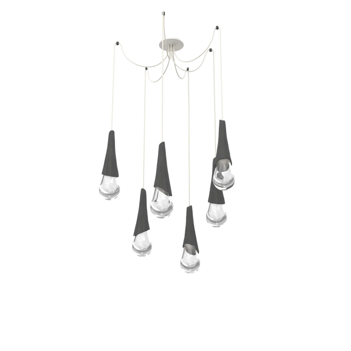 Hammerton Studio Hailstone Swag Chandelier Salt White / 6-Piece / Charcoal Ceramic