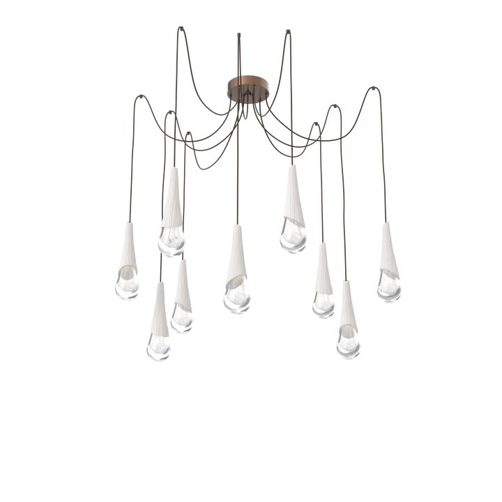 Hammerton Studio Hailstone Swag Chandelier Burnished Bronze / 9-Piece / Chalk Ceramic
