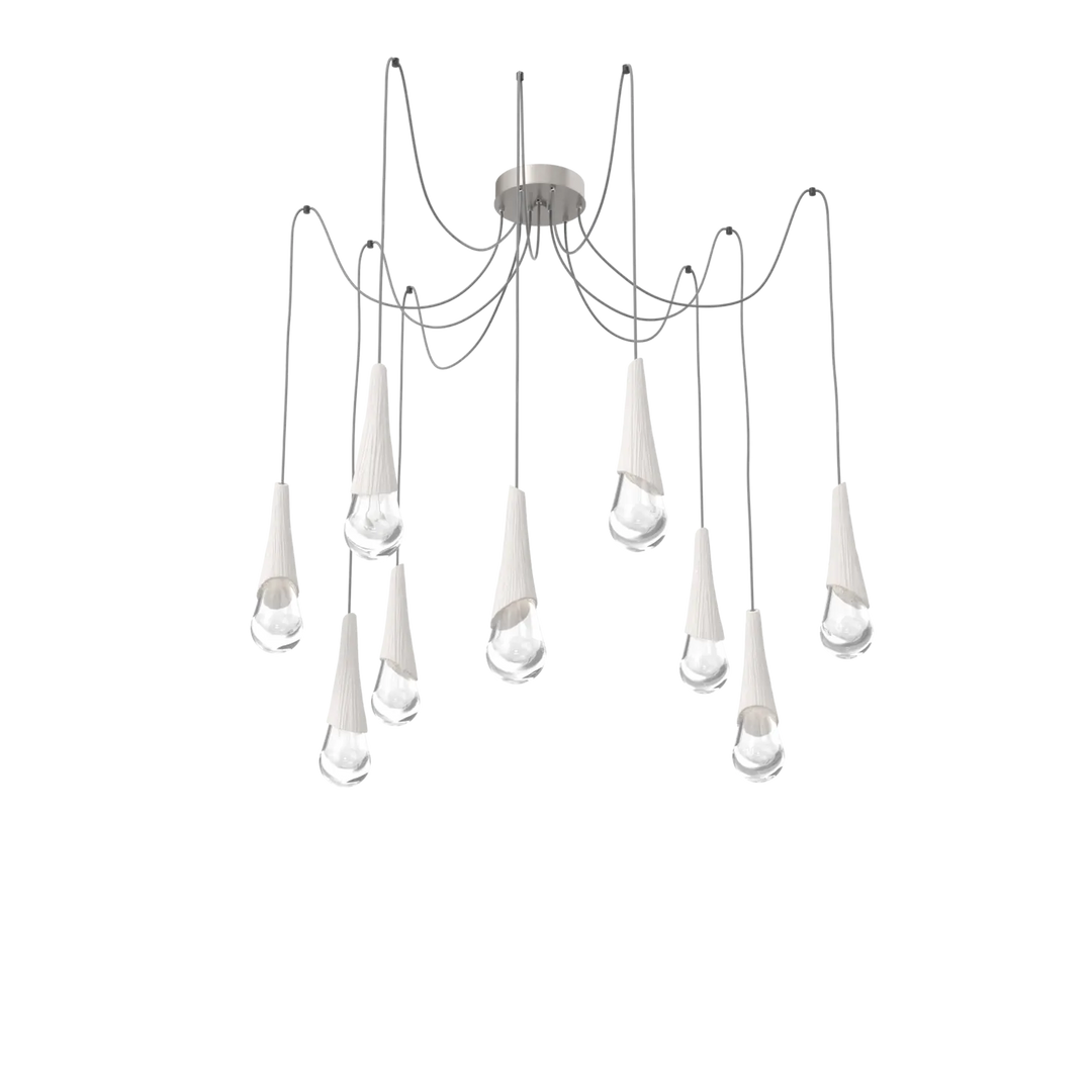Hammerton Studio Hailstone Swag Chandelier Beige Silver / 9-Piece / Chalk Ceramic