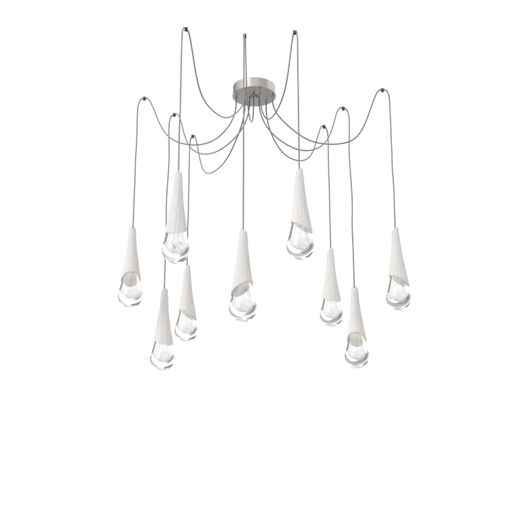 Hammerton Studio Hailstone Swag Chandelier Beige Silver / 9-Piece / Chalk Ceramic