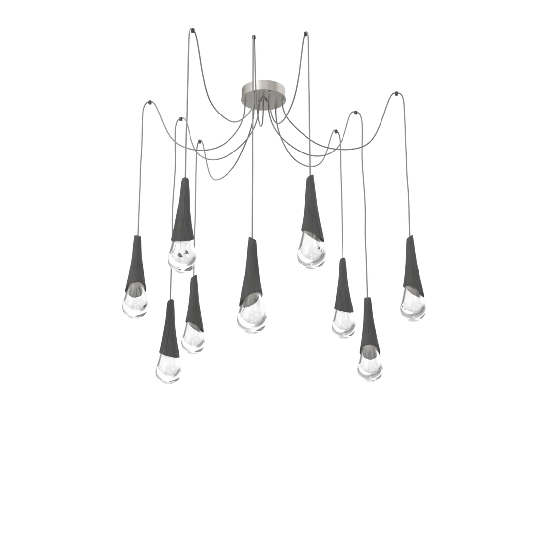 Hammerton Studio Hailstone Swag Chandelier Beige Silver / 9-Piece / Charcoal Ceramic