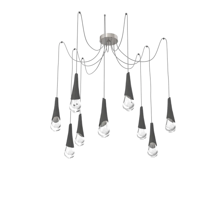 Hammerton Studio Hailstone Swag Chandelier Beige Silver / 9-Piece / Charcoal Ceramic