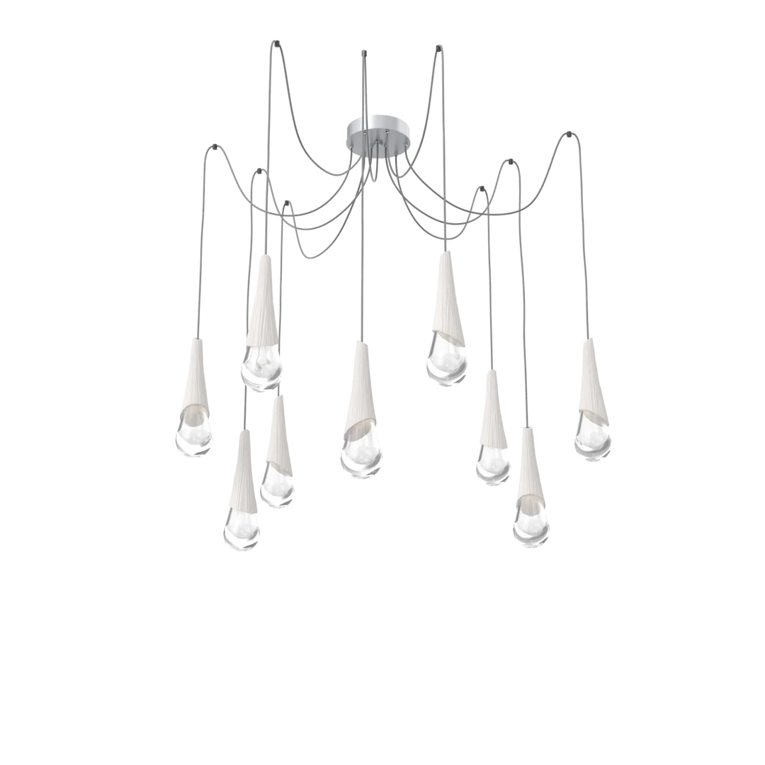 Hammerton Studio Hailstone Swag Chandelier Classic Silver / 9-Piece / Chalk Ceramic
