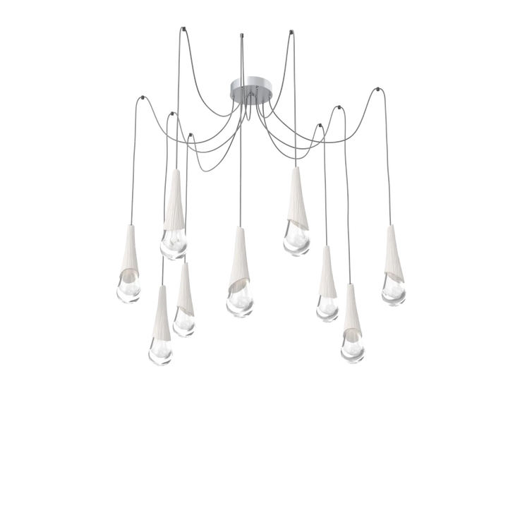 Hammerton Studio Hailstone Swag Chandelier Classic Silver / 9-Piece / Chalk Ceramic