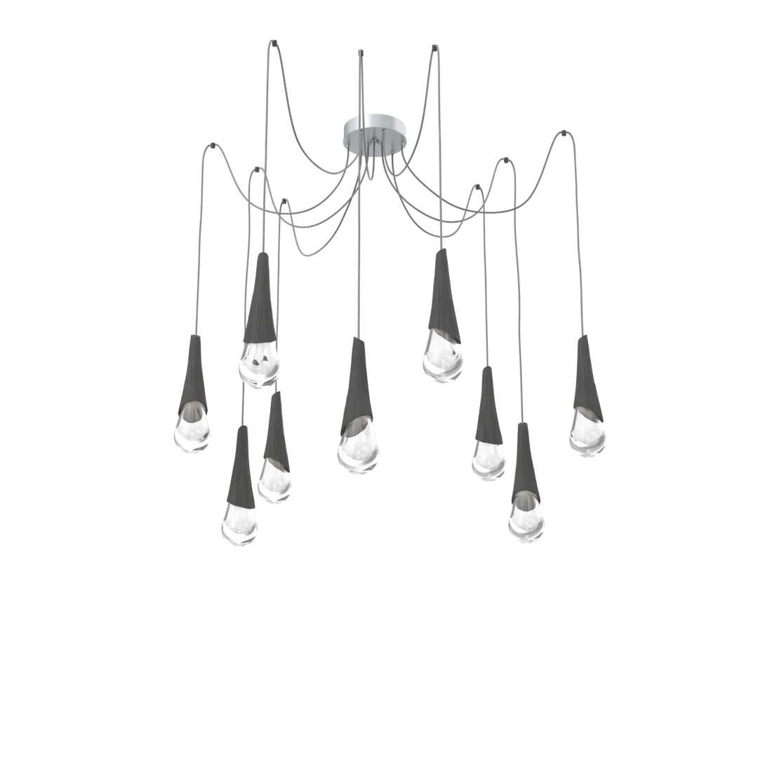 Hammerton Studio Hailstone Swag Chandelier Classic Silver / 9-Piece / Charcoal Ceramic